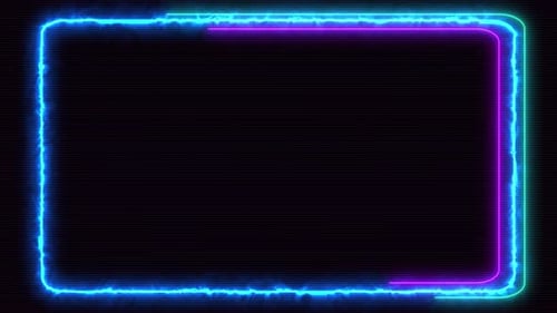 Neon Glowing Rectangular Frame Loop Animation