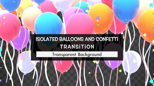 Isolated Balloons And Confetti Transition