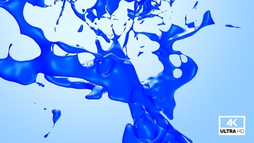 Abstract Blue Fluid Splash Reveal Transition