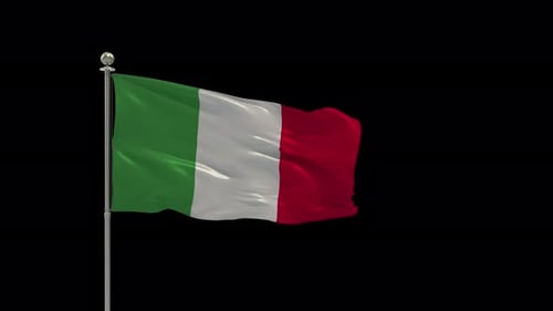 Seamless Loop of Realistic Italian Flag Waving