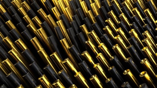 Dynamic Gold and Black Geometric Cylinders Background