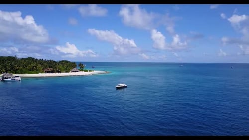 Aerial travel of luxury coastline beach holiday by blue green water and clean sand background of a d