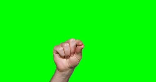 Hands Interacting with Green Screen Background