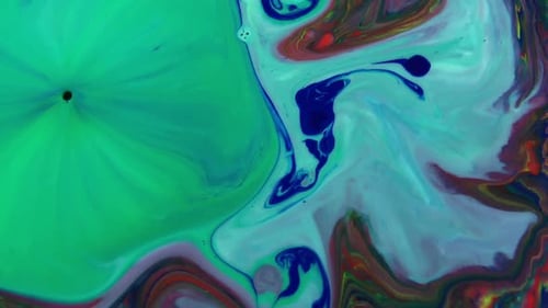 Abstract Paint Swirls and Mixing Colors