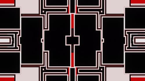 VJ Loop Hintergrund pulsierender rot-weißer Rechtecke
