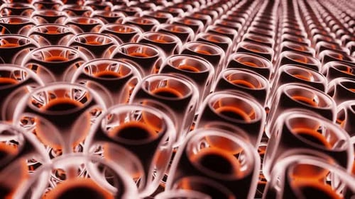 Animated Futuristic Grid Pattern with Glowing Cubes and Spheres