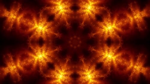Fire Kaleidoscope Background Loop 4K 01