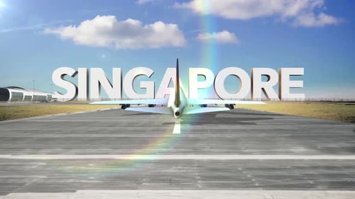 Commercial Airplane Landing Capitals And Cities Singapore