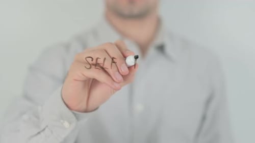 Man Writes 'Self Respect' On Clear Surface