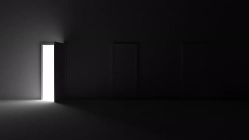 Bright Light Through Opening Doors Transition Reveal