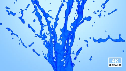 Dynamic Blue Liquid Splash with Transparent Background