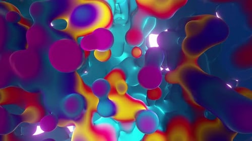 Vibrant Abstract Fluid Blob Metaball Animation