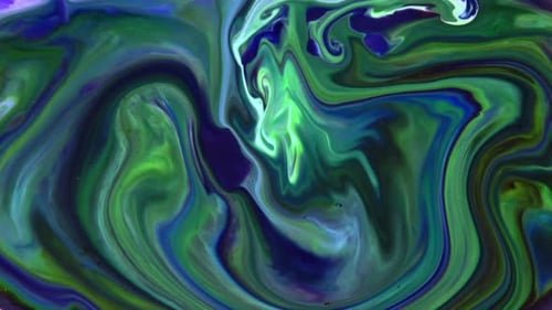 Abstract Liquid Swirls in Blue, Green and Teal
