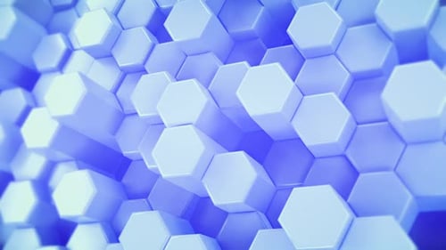 Abstract Hexagon Grid Waving Looping Background