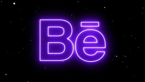 Neon Behance Social Media Icon