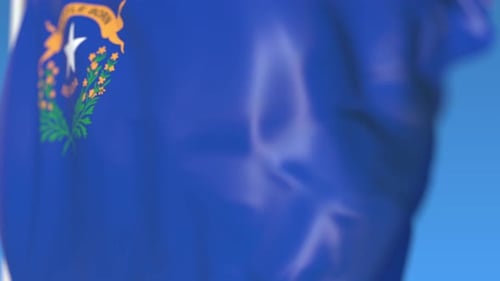 Nevada State Flag Waving Seamless Loop Animation