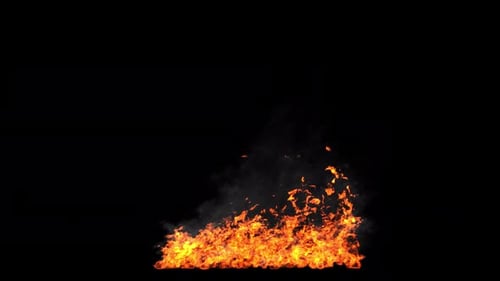 Realistic Burning Fire Flames with Alpha Channel