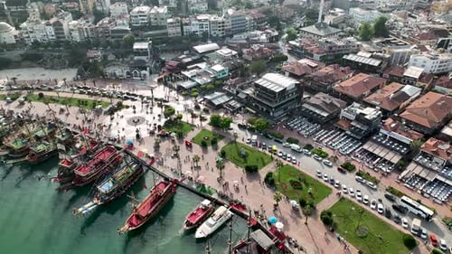 Pirate Harbor aerial view Turkey Alanya 4 K