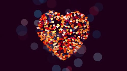 Vibrant Particle Heart Pulsing Loop for Romantic Celebrations