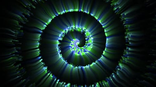 Abstract Glowing Particle Spiral Formation Animation