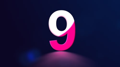Sleek 3D Numbers Countdown with Pink and White Fill