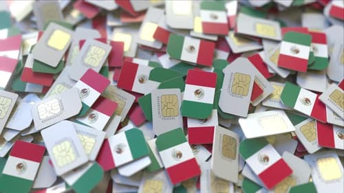 Tarjetas SIM con bandera de México