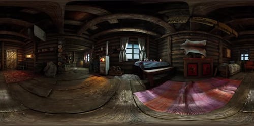 VR360 View of Old Log Home Interior