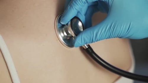 Medical Examination with Stethoscope Close Up