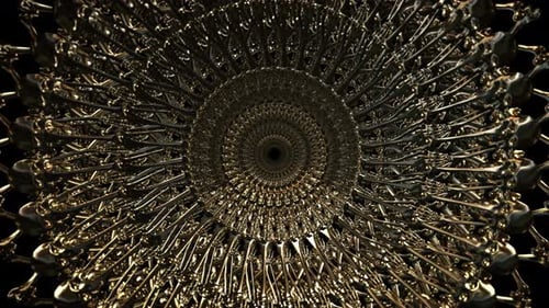 Abstract Gold Skull Tunnel Loop Background