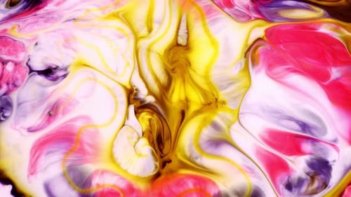 Colorful Inks Swirling in an Abstract Design