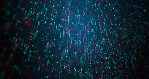 Abstract code injected in data stream. Hacking scripts