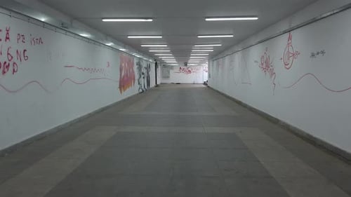 Scary empty long passage scene