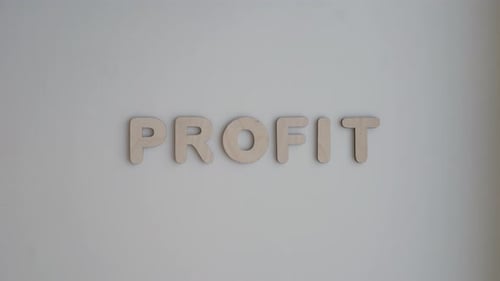 Profit Spelled Out in Wooden Letters