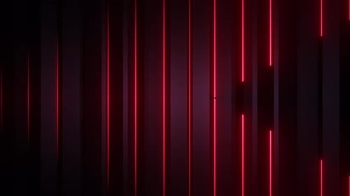 Dynamic Neon Red Vertical Lines Abstract Animated Background