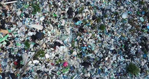 Aerial View of Large Garbage Dump Landfill