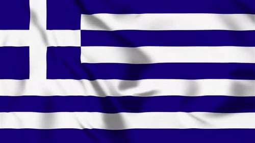 Realistic Waving Greek Flag Seamless Loop