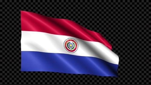 Seamless Waving Paraguay Flag with Realistic Fabric Animation