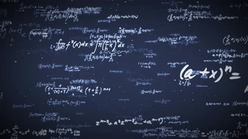Animated Scientific Equations Flying Background Loop