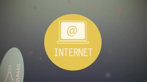 Typography and icon animation presents different areas of human activity.