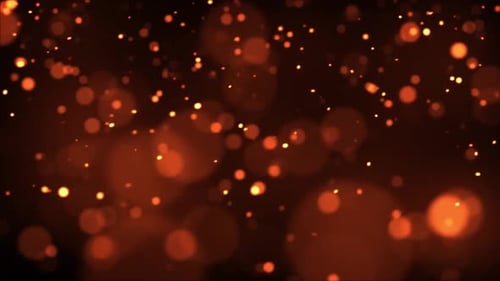 Golden Sparkling Particles Bokeh Festive Overlay Background