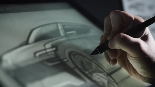 Designer Creates Car Design with Digital Stylus