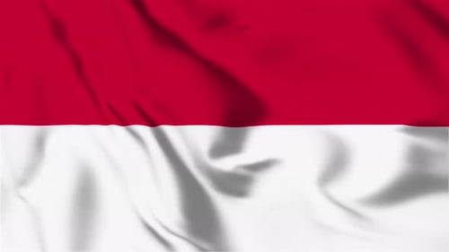 Realistic Indonesian Flag Waving Animation