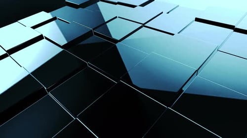 Geometric Abstract Reflective Cubes Dynamic Motion Background