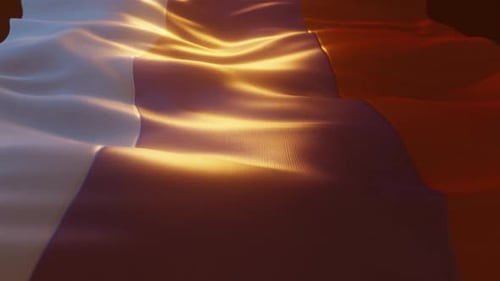 Dynamic Waving Flag Fabric Loop with Abstract Lighting