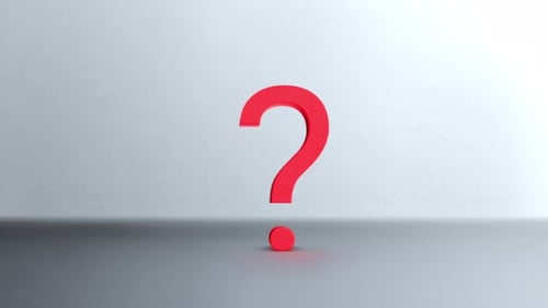 Bouncing Red 3D Question Mark Animation