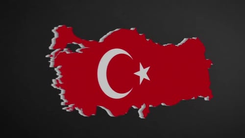 Turkey Map Flag Reveal Animation