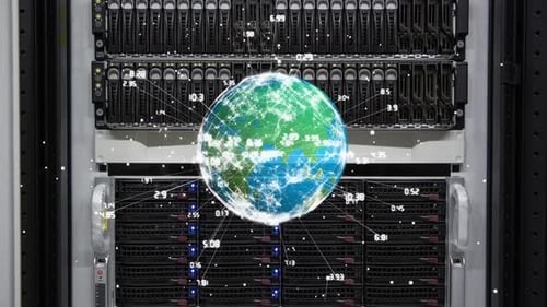 Rotating globe with data