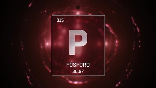 Phosphorus Chemical Element Periodic Table Futuristic Animation