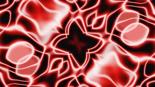 Vj Loop Red Led Neon Abstract Flower Animation