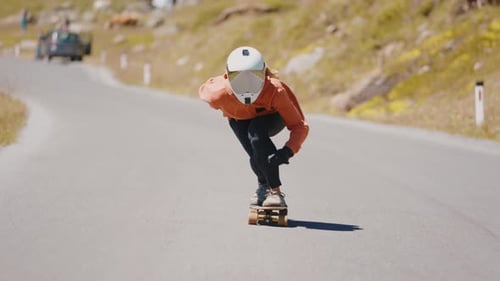 Cinematic downhill longboard session